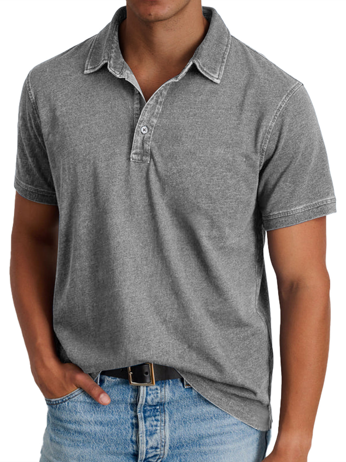 Lenoir™ Men's Classic Polo Shirt - Soft Cotton Golf Shirt, Long Sleeve, Effortless Style 2