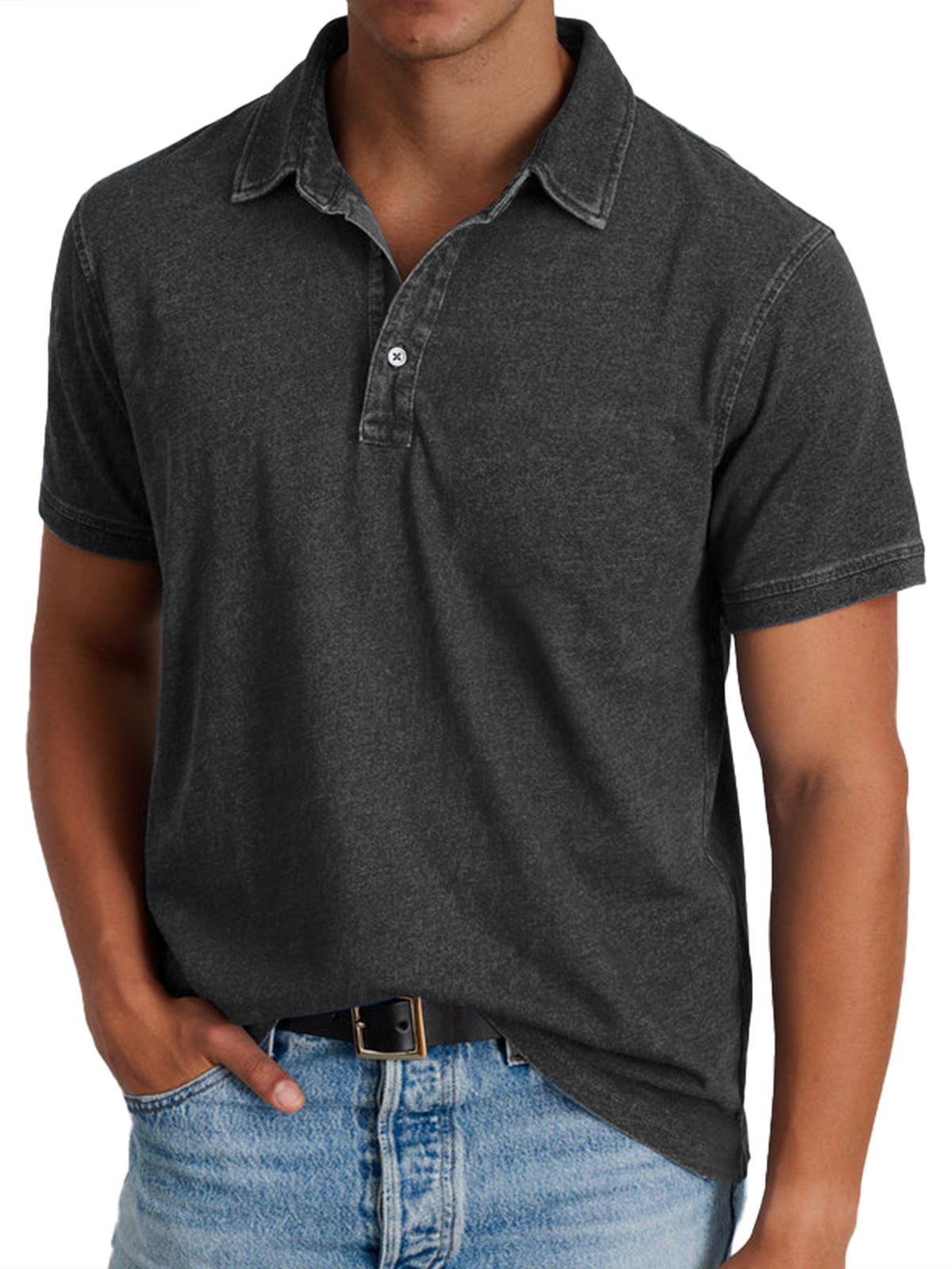 Lenoir™ Men's Classic Polo Shirt - Soft Cotton Golf Shirt, Long Sleeve, Effortless Style 4