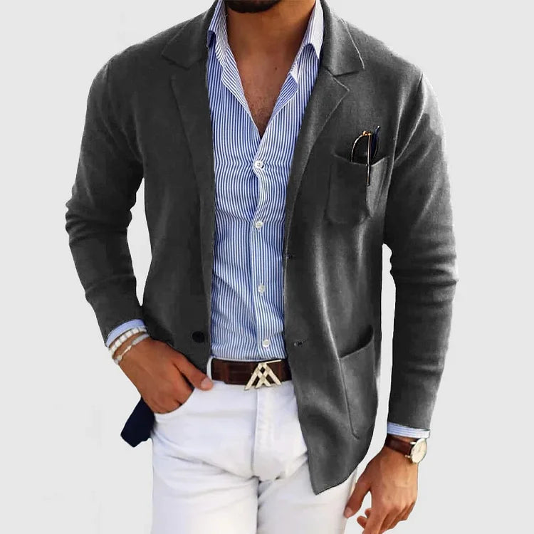 Men's Blazer Jacket Black Size L Cotton Stylish Sport Coat 6
