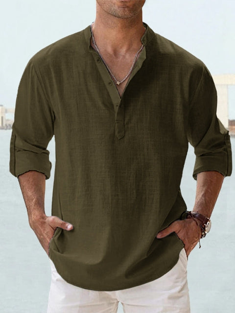Men's Breathable Linen Shirt - Classic Fit, Comfortable & Stylish Dress Shirt for Casual and Semi-Formal Wear 10