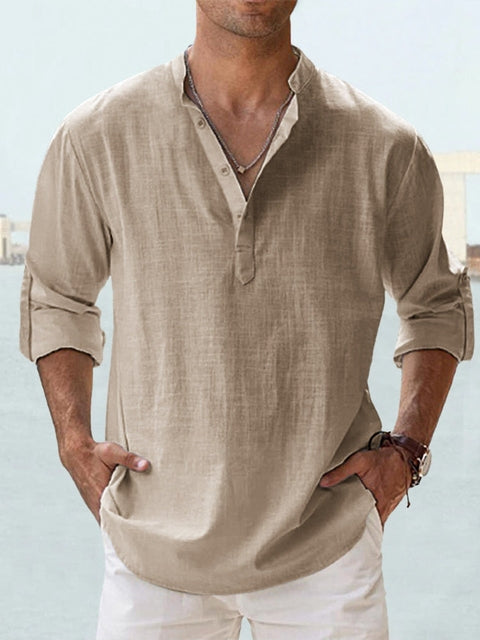 Men's Breathable Linen Shirt - Classic Fit, Comfortable & Stylish Dress Shirt for Casual and Semi-Formal Wear 11