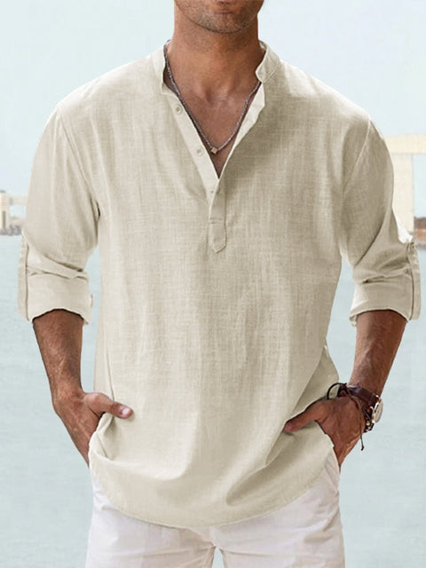 Men's Breathable Linen Shirt - Classic Fit, Comfortable & Stylish Dress Shirt for Casual and Semi-Formal Wear 13