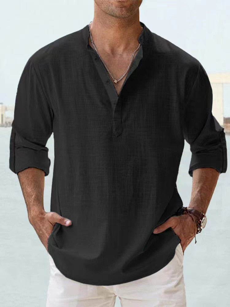 Men's Breathable Linen Shirt - Classic Fit, Comfortable & Stylish Dress Shirt for Casual and Semi-Formal Wear 5