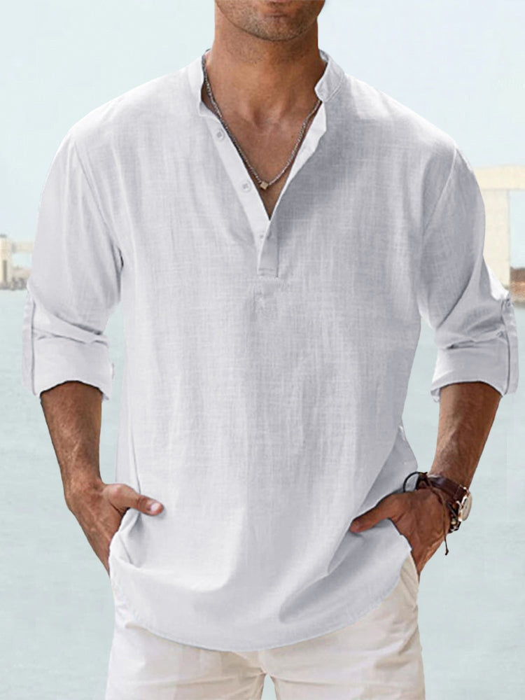 Men's Breathable Linen Shirt - Classic Fit, Comfortable & Stylish Dress Shirt for Casual and Semi-Formal Wear 7