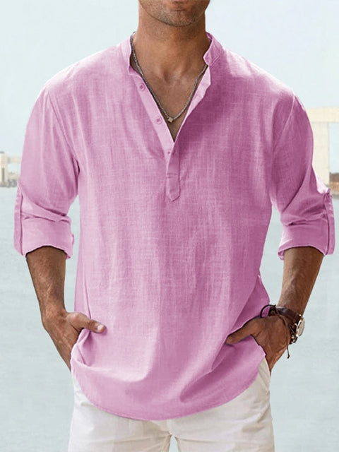 Men's Breathable Linen Shirt - Classic Fit, Comfortable & Stylish Dress Shirt for Casual and Semi-Formal Wear 9