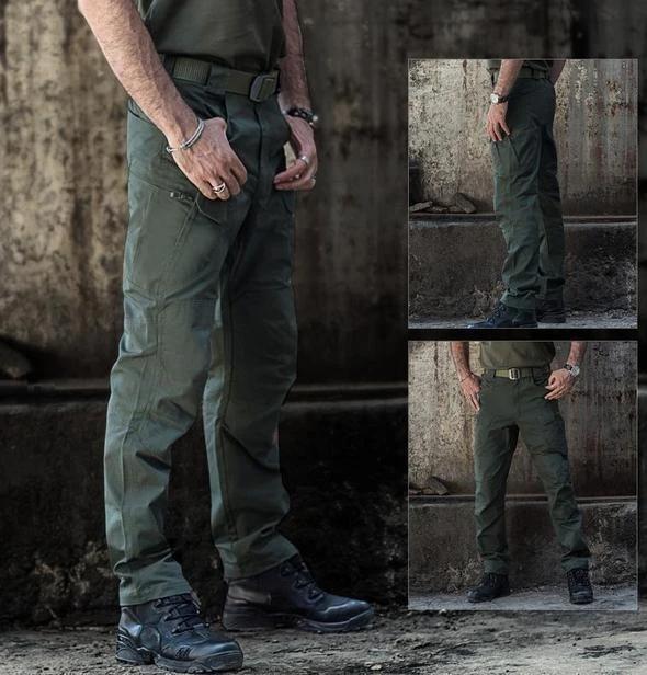 Men's Waterproof Hiking Pants Black Size L Polyester 1