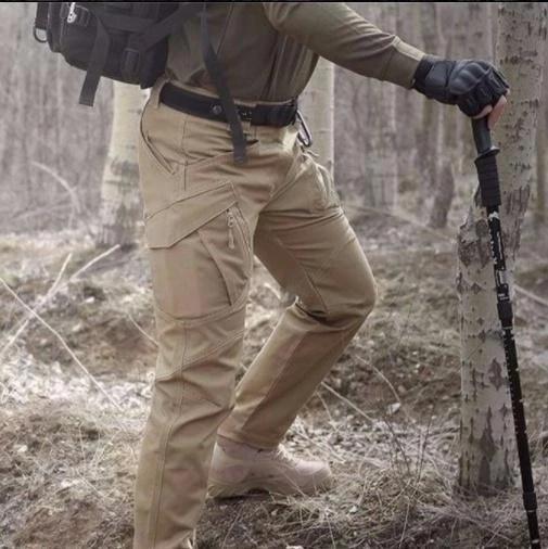 Men's Waterproof Hiking Pants Black Size L Polyester 6