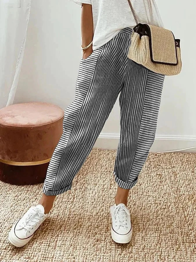 Striped Lore Pants for Women - Comfortable Lightweight Trousers for Spring/Summer 1