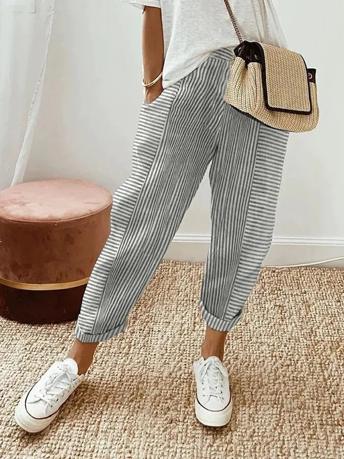 Striped Lore Pants for Women - Comfortable Lightweight Trousers for Spring/Summer 3