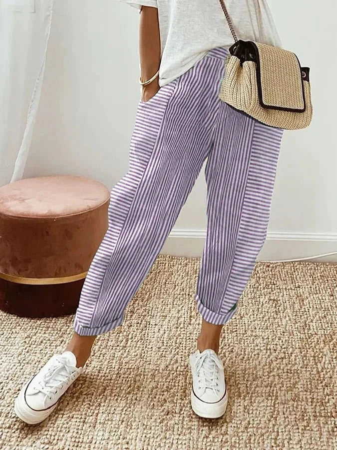 Striped Lore Pants for Women - Comfortable Lightweight Trousers for Spring/Summer 4