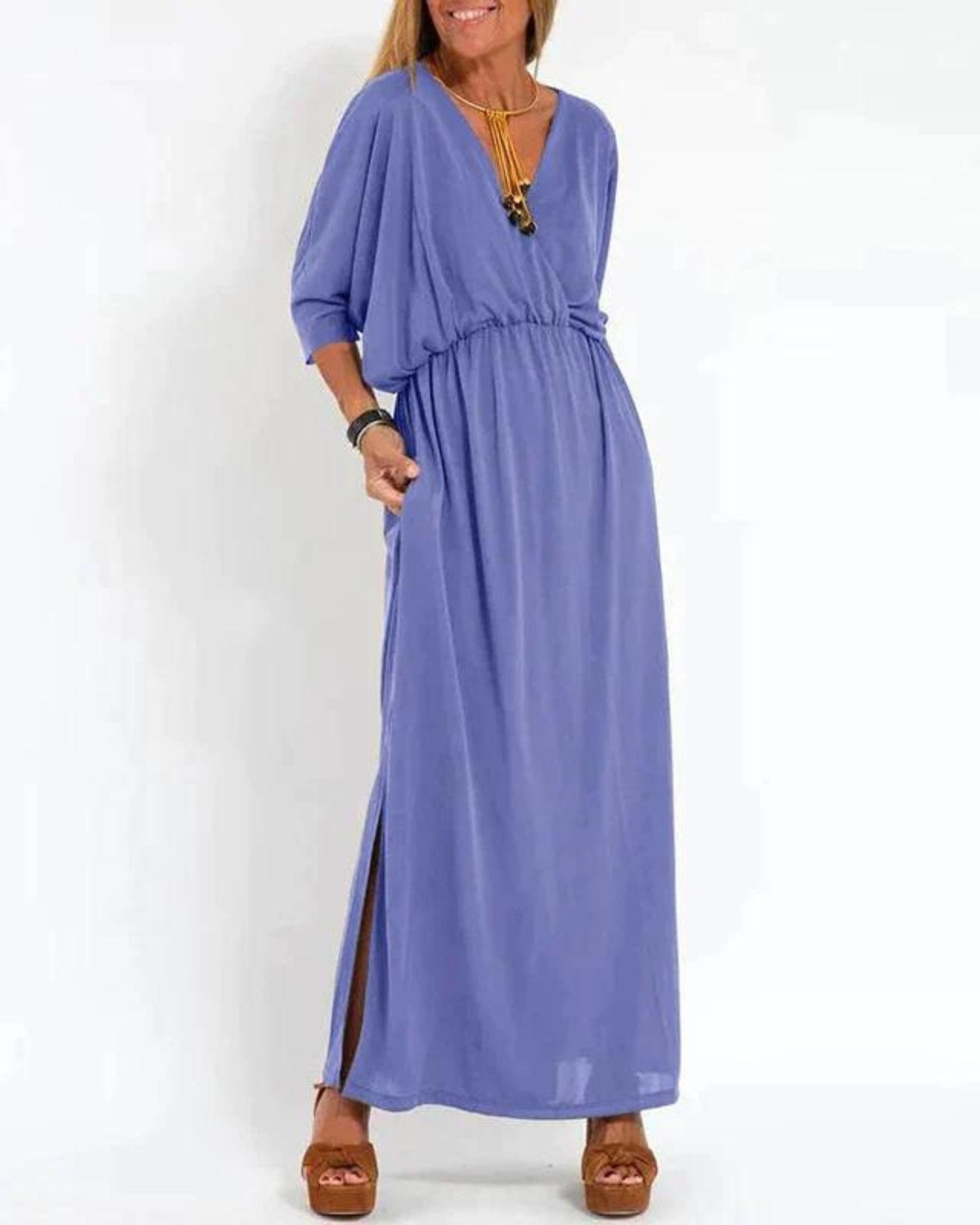 Women's Maxi Dress Blue Size M Cotton Summer Dress 4