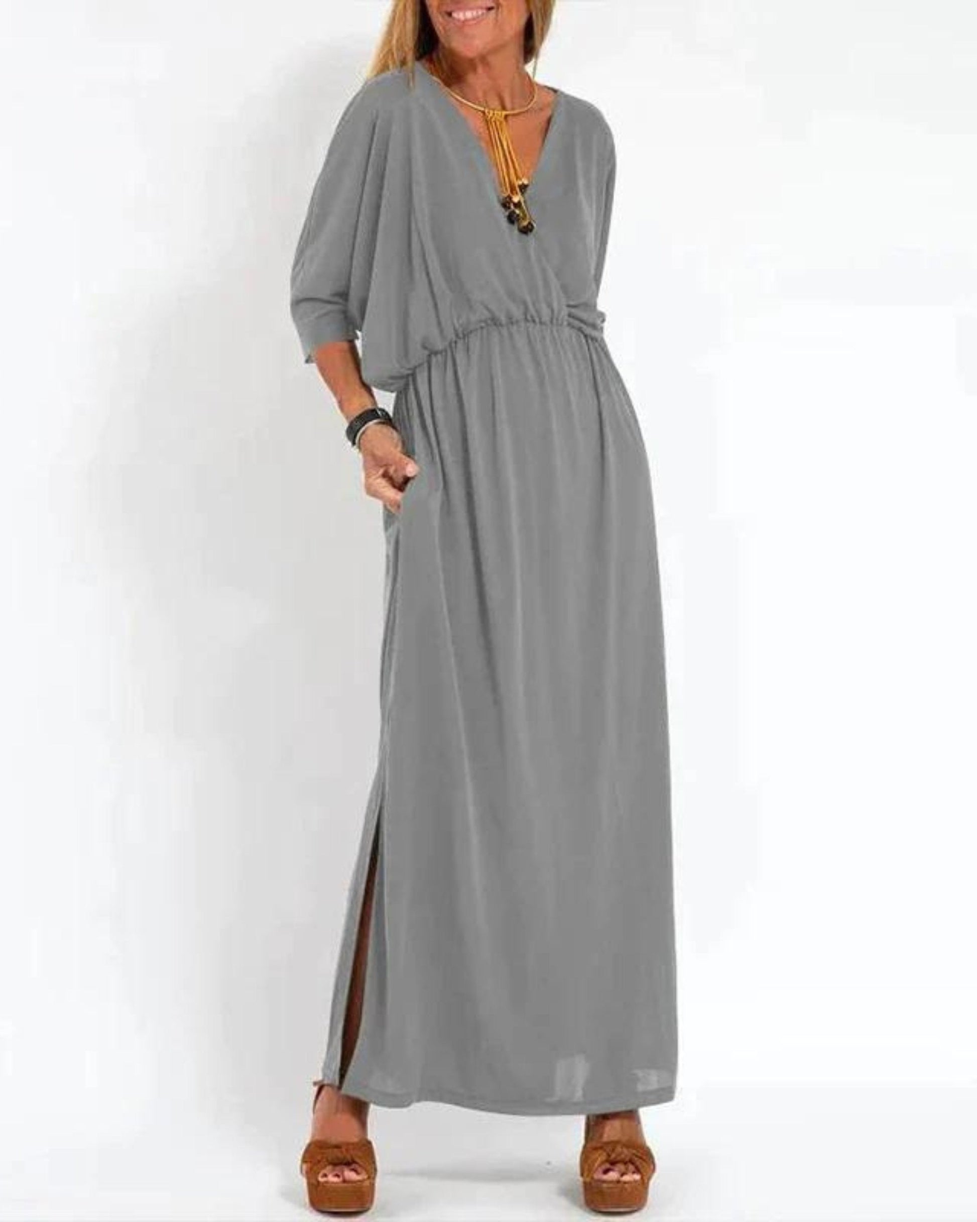Women's Maxi Dress Blue Size M Cotton Summer Dress 6