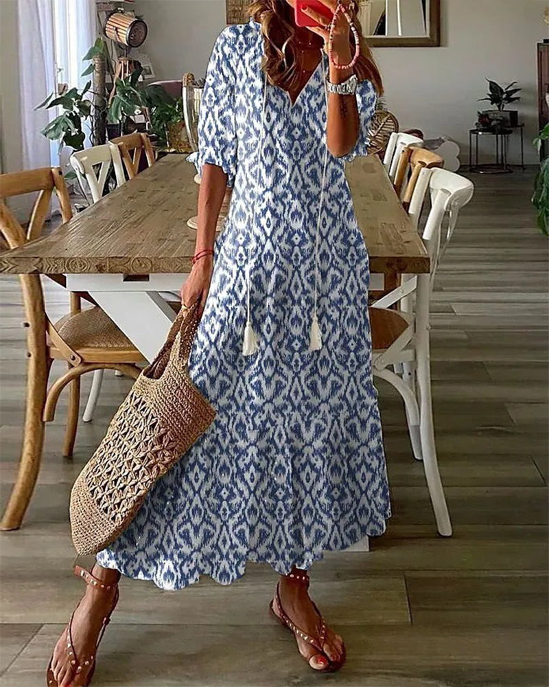 Women's Maxi Dress Light Blue Size M Cotton 0