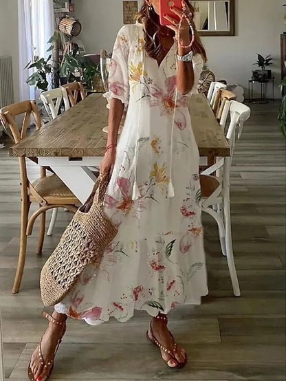 Women's Maxi Dress Light Blue Size M Cotton 7