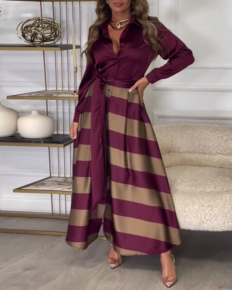 Women's Maxi Dress Striped Size M Cotton Blend 4