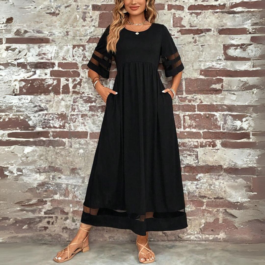 Women's Midi Dress Black Size M Polyester 2
