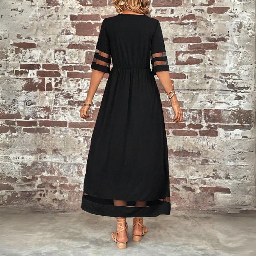 Women's Midi Dress Black Size M Polyester 3
